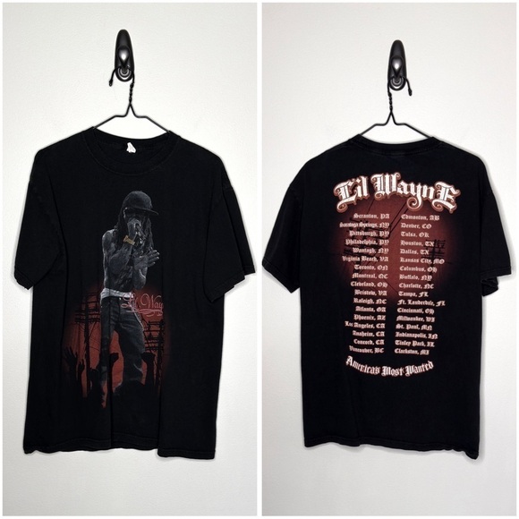 Tultex Tops - Lil Wayne Americas Most Wanted 2009 Concert Band T Shirt